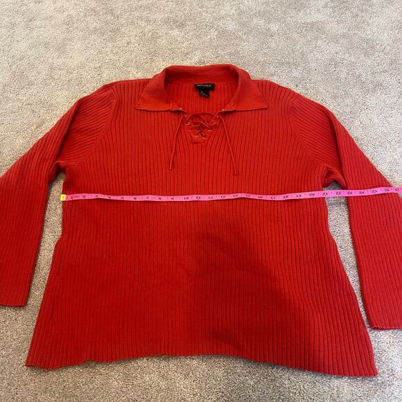 Lane Bryant Women's Plus Size Women's Ribbed Sweater‎ Rust Orange Size 26/28 - Picture 8 of 8